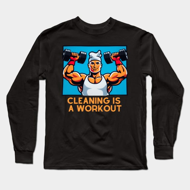 Clean Workout Long Sleeve T-Shirt by Shawn's Domain